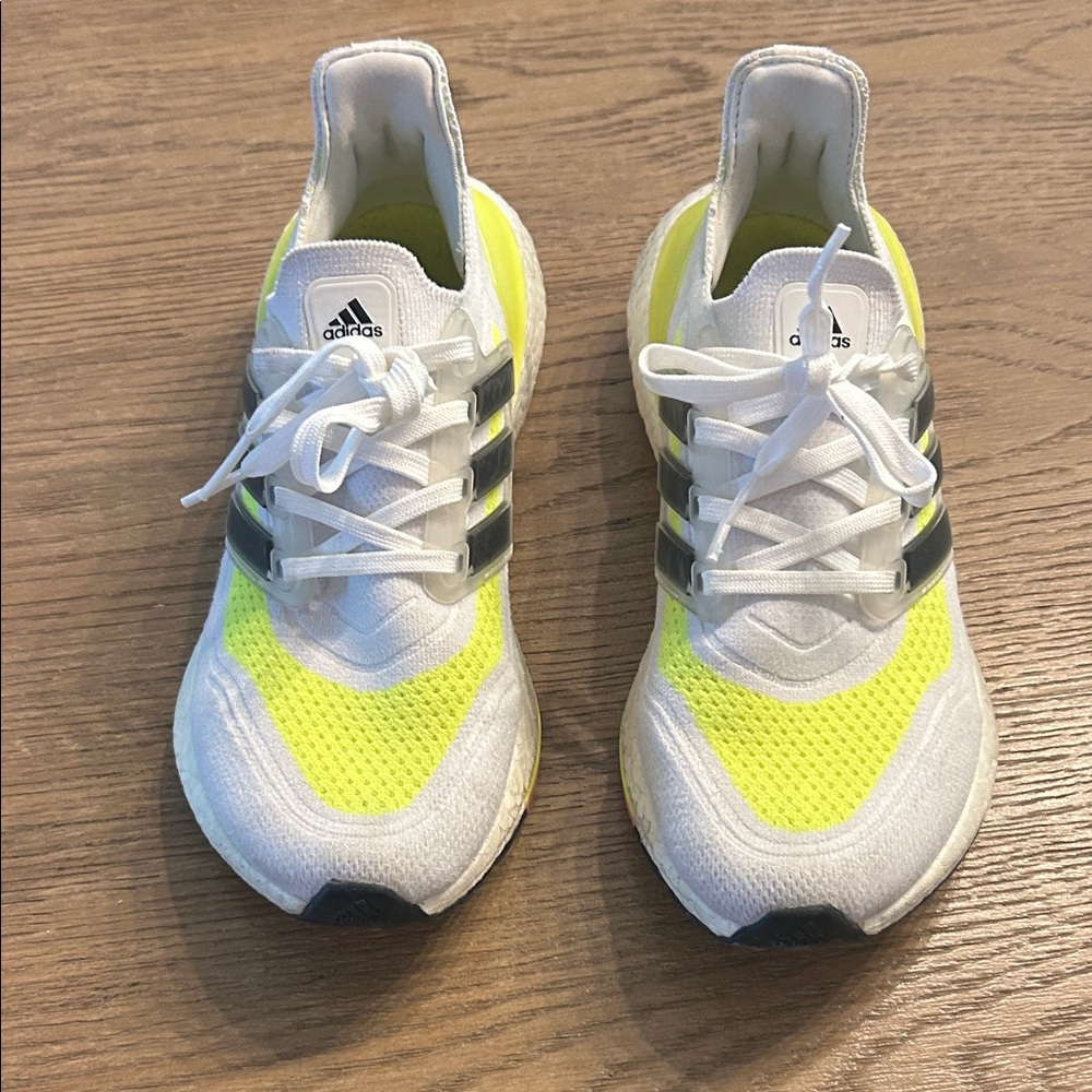 Adidas Ultraboost Kids/Women Bright Yellow and White Sneakers